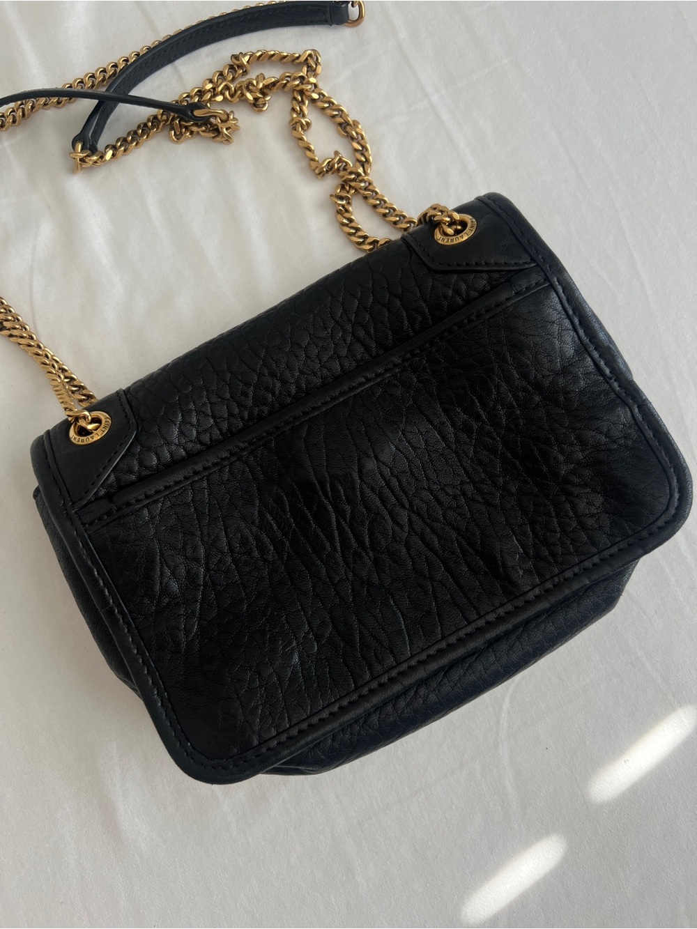 Saint Laurent Niki mini grained lambskin Leather Bag with Gold Chain - Picture 8 of 16